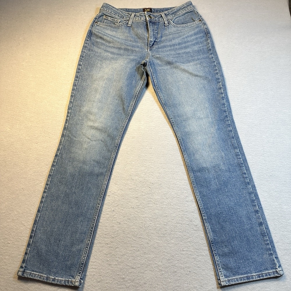 Lee Friction Resistant Straight Leg Jeans Womens Mid Rise Blue Denim Size 10L